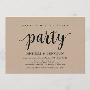 Happily ever after party, wedding elopement invite