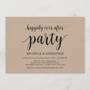 Happily ever after party, wedding elopement invite