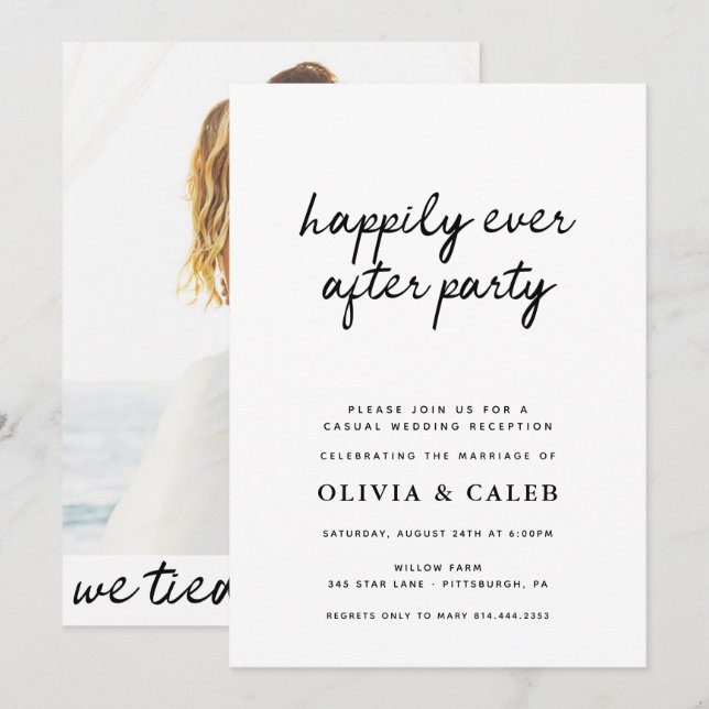 Happily Ever After Party Wedding invitation (Front/Back)