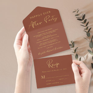 Happily Ever After Party Wedding Reception All In One Invitation