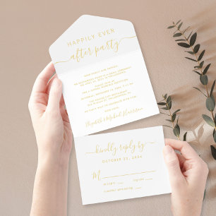 Happily Ever After Party Wedding Reception All In One Invitation
