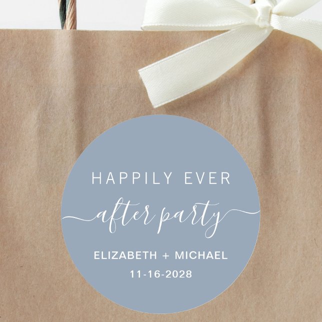 Happily Ever After Party Wedding Reception Classic Round Sticker (Creator Uploaded)