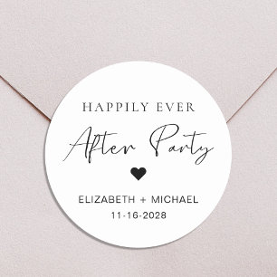 Happily Ever After Party Wedding Reception Classic Round Sticker