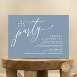 Happily Ever After Party Wedding Reception Dinner Invitation<br><div class="desc">Mark the beginning of your forever with elegance using our contemporary rustic dusty blue theme wedding elopement celebration invitation card, "Happily Ever After Party". Perfect for couples extending their joyous occasion, this invitation exudes sophistication with a hint of playfulness, setting the stage for a memorable event. Adorned with a timeless...</div>