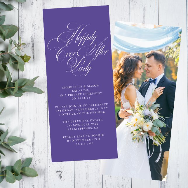 Happily Ever After Party Wedding Reception Elegant Invitation (Creator Uploaded)