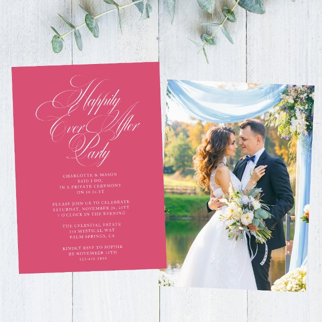 Happily Ever After Party Wedding Reception Elegant Invitation (Creator Uploaded)