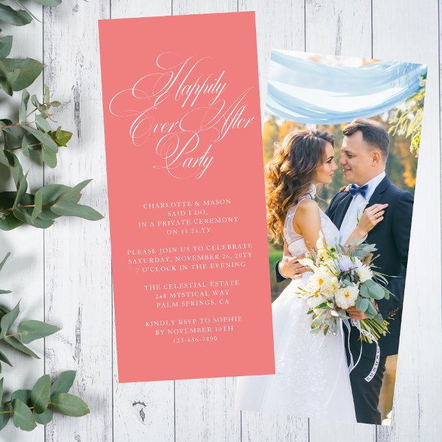 Happily Ever After Party Wedding Reception Elegant Invitation (Creator Uploaded)