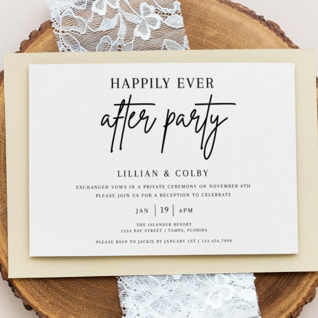 Happily Ever After Party Wedding Reception Invitat Invitation (Creator Uploaded)
