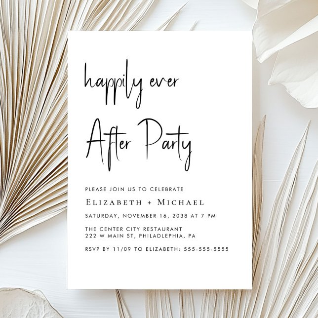 Happily Ever After Party Wedding Reception Invitation (Creator Uploaded)
