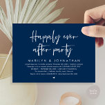 Happily Ever After Party, Wedding Reception Invitation<br><div class="desc">Announce and share your happily ever after in style with our modern navy blue theme design (Happily ever after party) wedding elopement celebration invitation card. It is ideal for couples who have decided to celebrate their best day. With its sophisticated yet playful design, this invitation is sure to set the...</div>