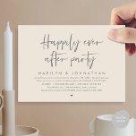 Happily Ever After Party, Wedding Reception Invitation<br><div class="desc">Announce and share your happily ever after in style with our modern dark grey cream theme design (Happily ever after party) wedding elopement celebration invitation card. It is ideal for couples who have decided to celebrate their best day. With its sophisticated yet playful design, this invitation is sure to set...</div>