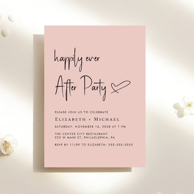 Happily Ever After Party Wedding Reception Invitation (An chic Happily Ever After Party invitation for your wedding celebration)