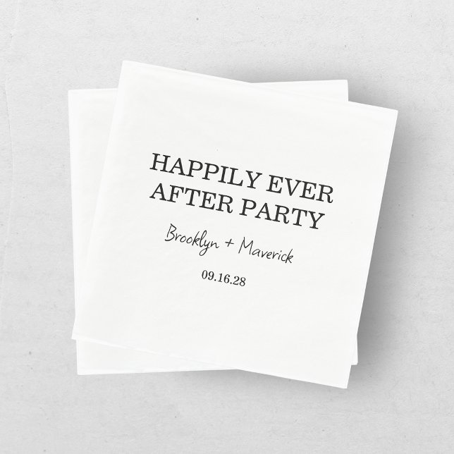 Happily Ever After Party Wedding Reception Napkin (Creator Uploaded)