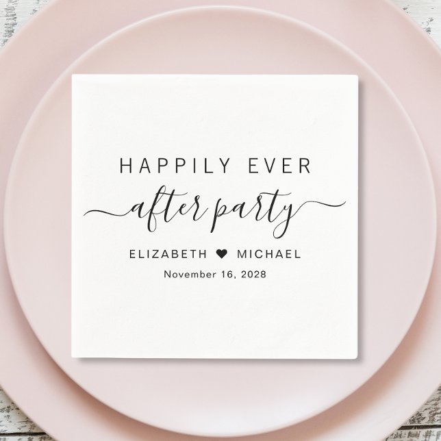 Happily Ever After Party Wedding Reception Napkin (Creator Uploaded)