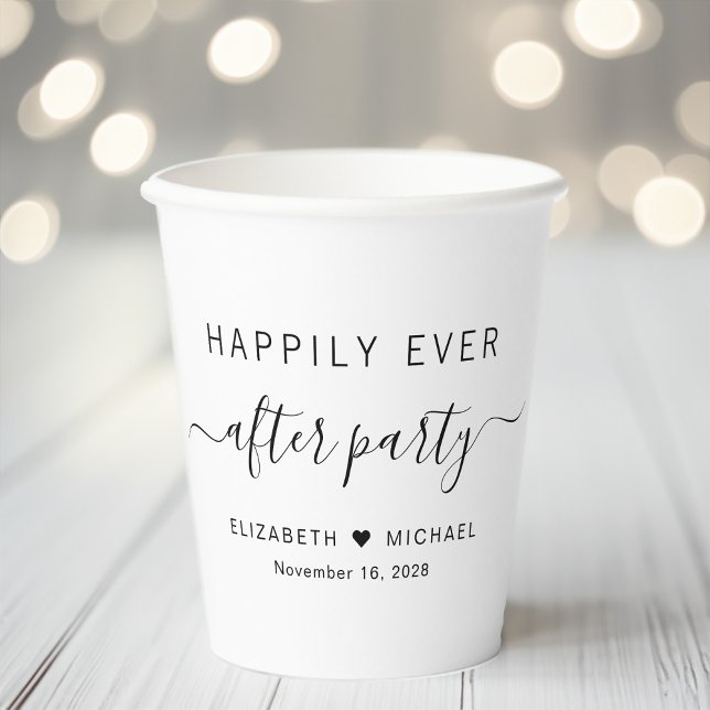 Happily Ever After Party Wedding Reception Paper Cups (Creator Uploaded)