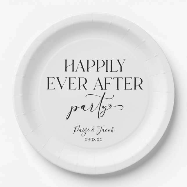 Happily Ever After Party Wedding Reception Paper Plate (Front)