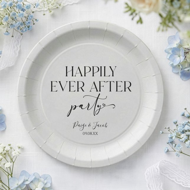 Happily Ever After Party Wedding Reception Paper Plate (Creator Uploaded)