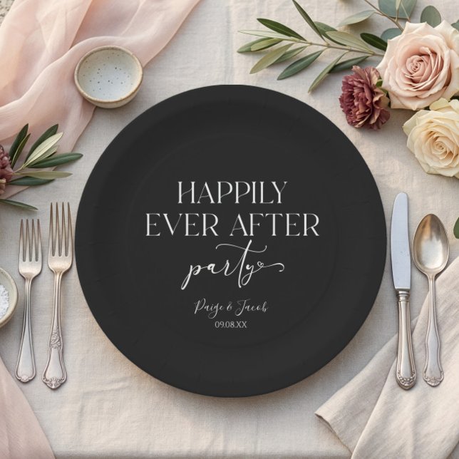 Happily Ever After Party Wedding Reception Paper Plate (Creator Uploaded)