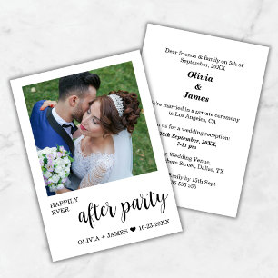 Happily Ever After Party Wedding Reception Photo  Invitation