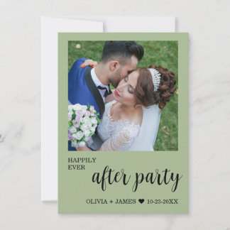 Happily Ever After Party Wedding Reception Photo Invitation