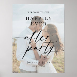 Happily Ever After Party Welcome photo wedding Poster