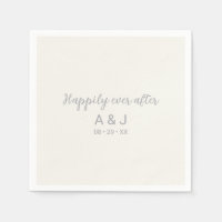 Happily Ever After Pearl White Silver Monogrammed