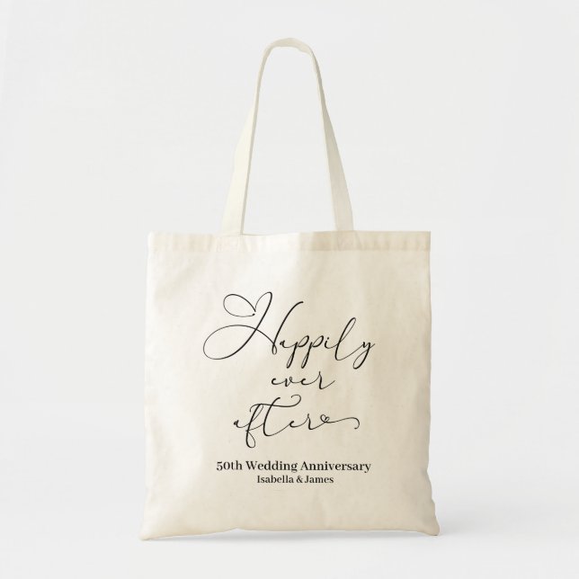 Happily Ever After Personalised 50th Anniversary  Tote Bag (Front)