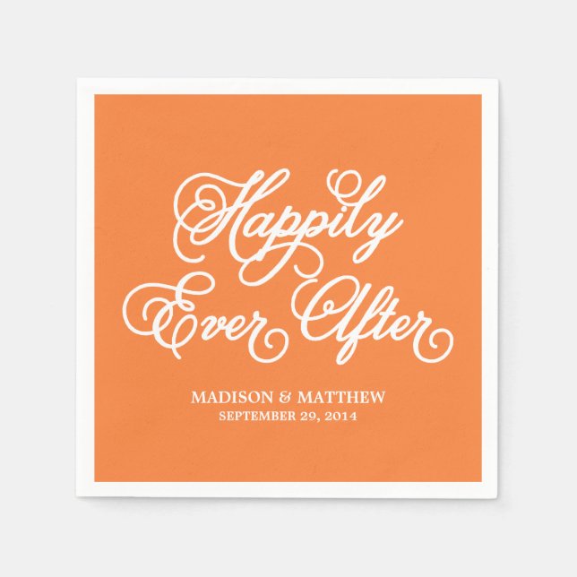 Happily Ever After | Personalised Paper Napkins (Front)