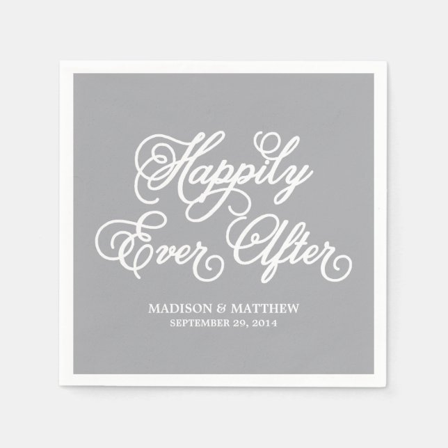 Happily Ever After | Personalised Paper Napkins (Front)