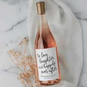 Happily Ever After   Personalised Wedding Wine Label