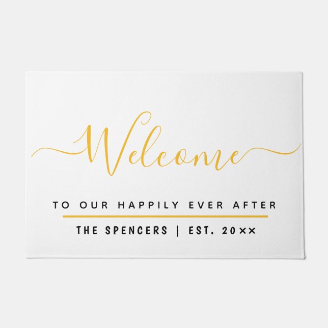 Happily Ever After Personalised Welcome Doormat (Front)
