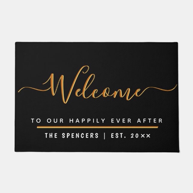 Happily Ever After Personalised Welcome Doormat (Front)