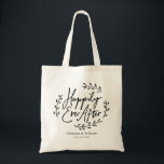 Happily Ever After Personalized Wedding Tote Bag<br><div class="desc">Wedding gift tote design that features the words happily ever after in unique script circled by simple laurel leaves with names and wedding date for you to personalize.</div>
