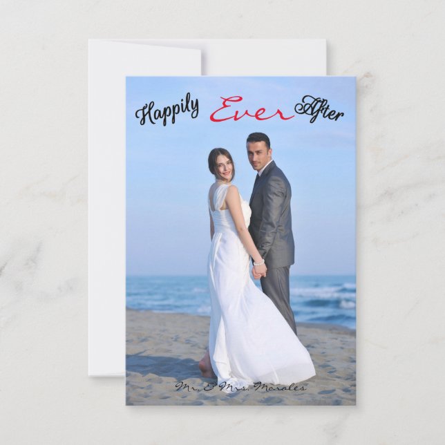 Happily Ever After Photo - 3x5Wedding Announcement (Front)