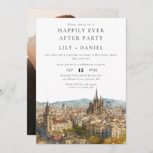 Happily Ever After Photo Barcelona Wedding Invitation