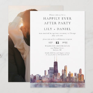 Happily Ever After Photo Chicago Wedding Invitation