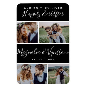 Happily Ever After Photo Collage Wedding Keepsake Magnet
