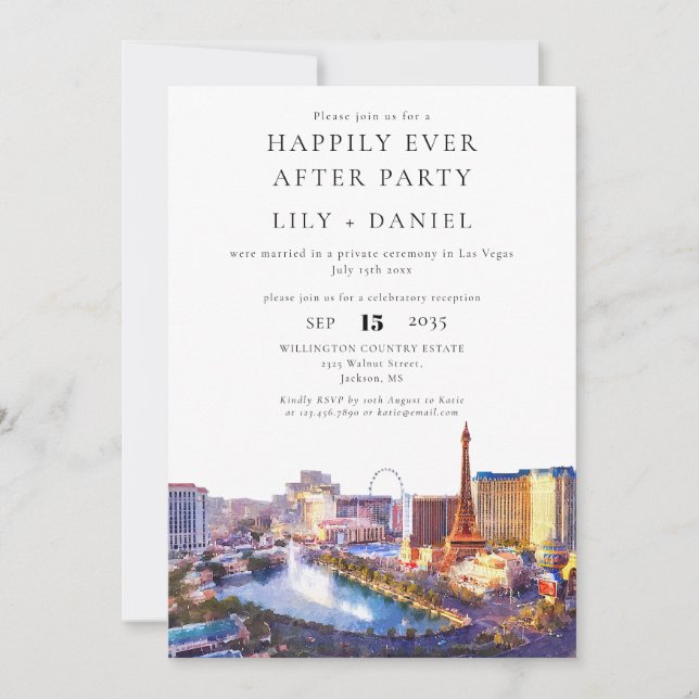 Happily Ever After Photo Las Vegas Wedding Invitation (Front)