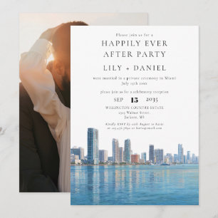 Happily Ever After Photo Miami Wedding Invitation