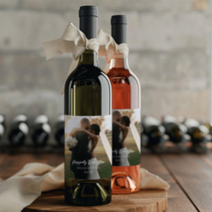 Happily Ever After Photo Picture Wedding Favour Wine Label