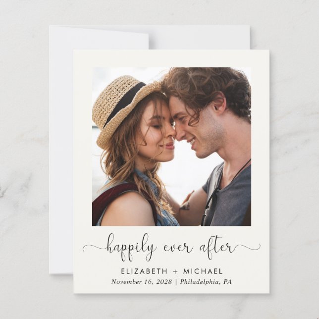 Happily Ever After Photo QR Code Wedding Reception (Front)