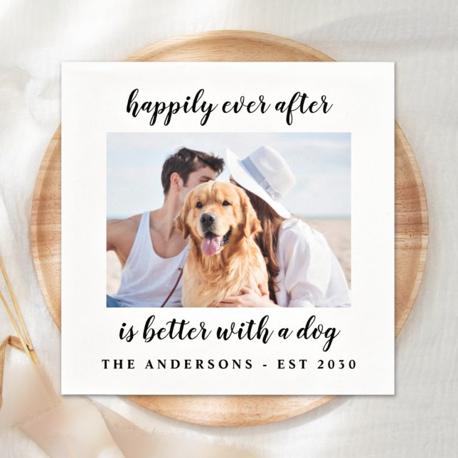 Happily Ever After Photo Wedding Napkin (Creator Uploaded)