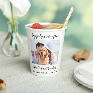 Happily Ever After Photo Wedding Paper Cups
