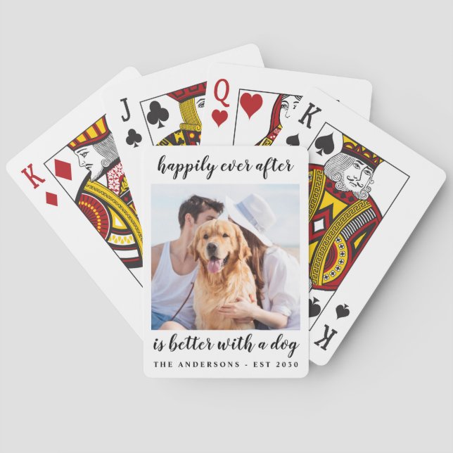 Happily Ever After Photo Wedding Playing Cards (Back)