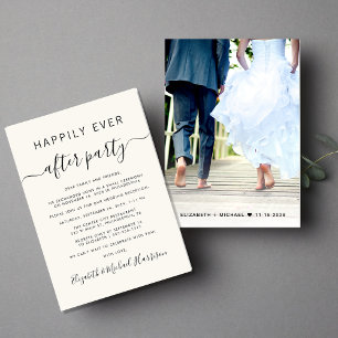 Happily Ever After Photo Wedding Reception Announcement