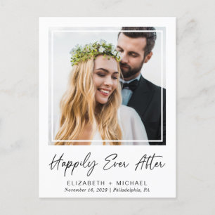 Happily Ever After Photo Wedding Reception Announcement Postcard