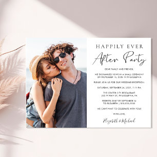 Happily Ever After Photo Wedding Reception Invitation