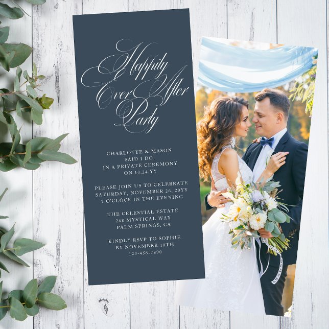 Happily Ever After Photo Wedding Reception Invitation (Creator Uploaded)