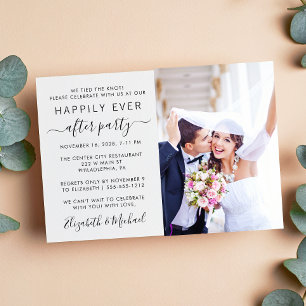 Happily Ever After Photo Wedding Reception Invitation