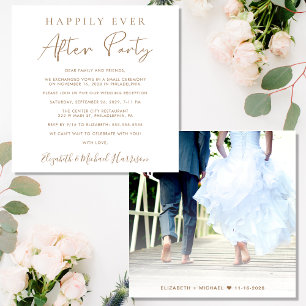 Happily Ever After Photo Wedding Reception Invitation
